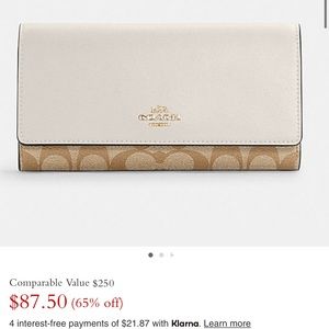 Coach Slim Trifold Wallet In Signature Canvas